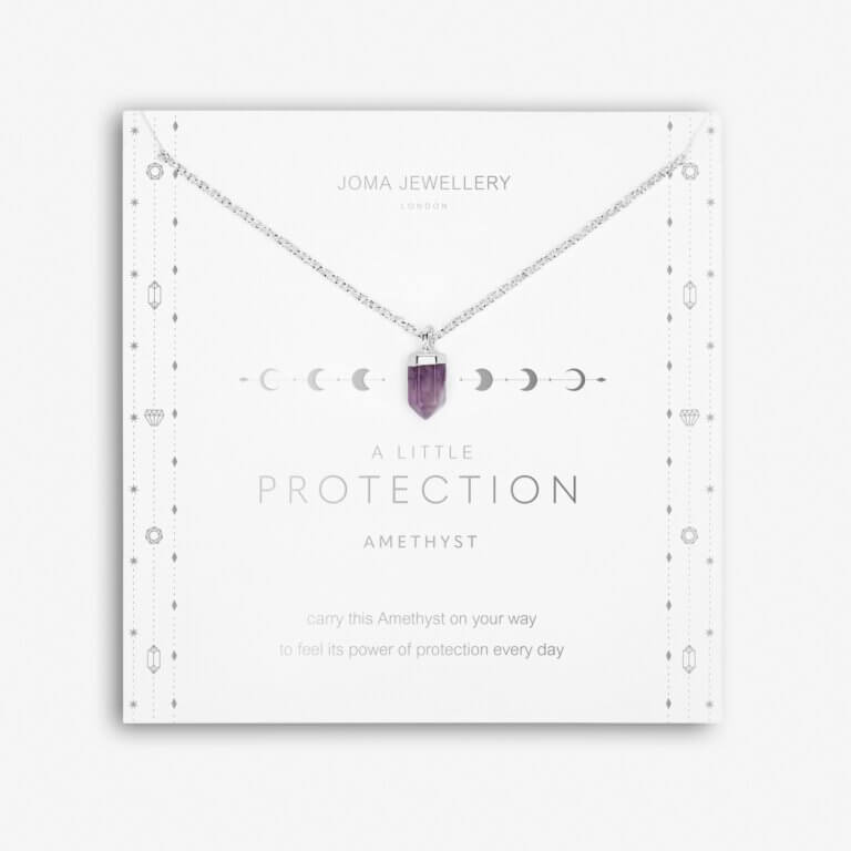 Crystal A Little | Amethyst | Silver | Necklace | 46cm + 5cm Extender