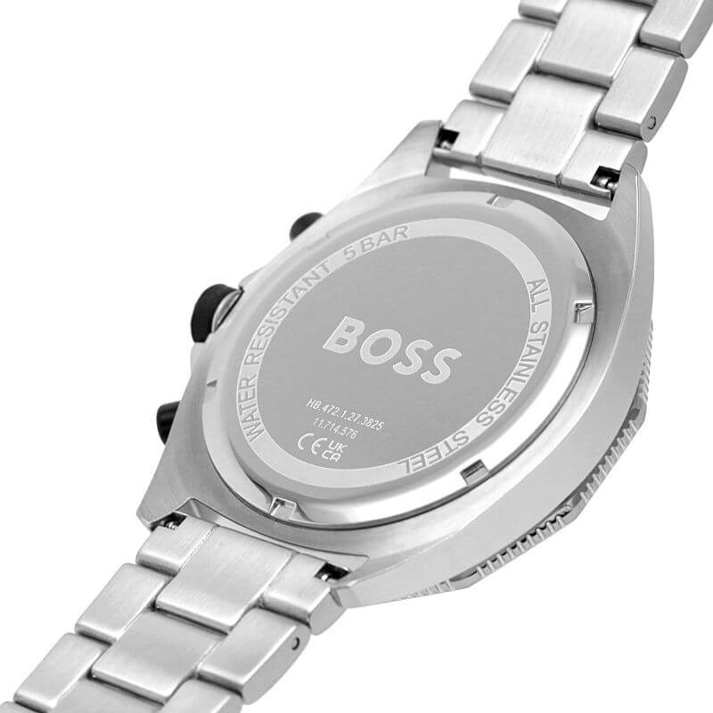 Energy Black Chronograph Dial SS Bracelet Watch