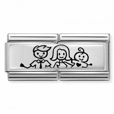 Composable Classic Double Engraved Family with Baby Boy Link