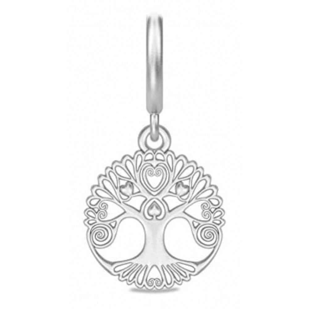 Scarlet Drop Sterling Silver Tree Charm