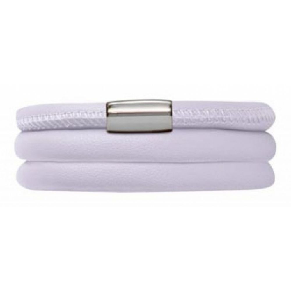 Lilac Leather Triple Band Bracelet