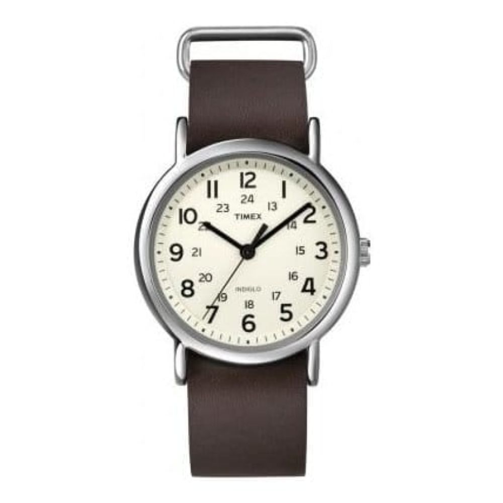 Unisex Weekender Brown Leather Strap Watch