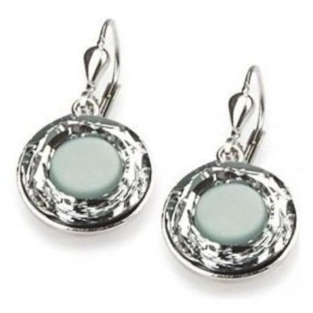 Ladies Swarovski Elements Polaris Rhodium Plated Turquoise Earrings