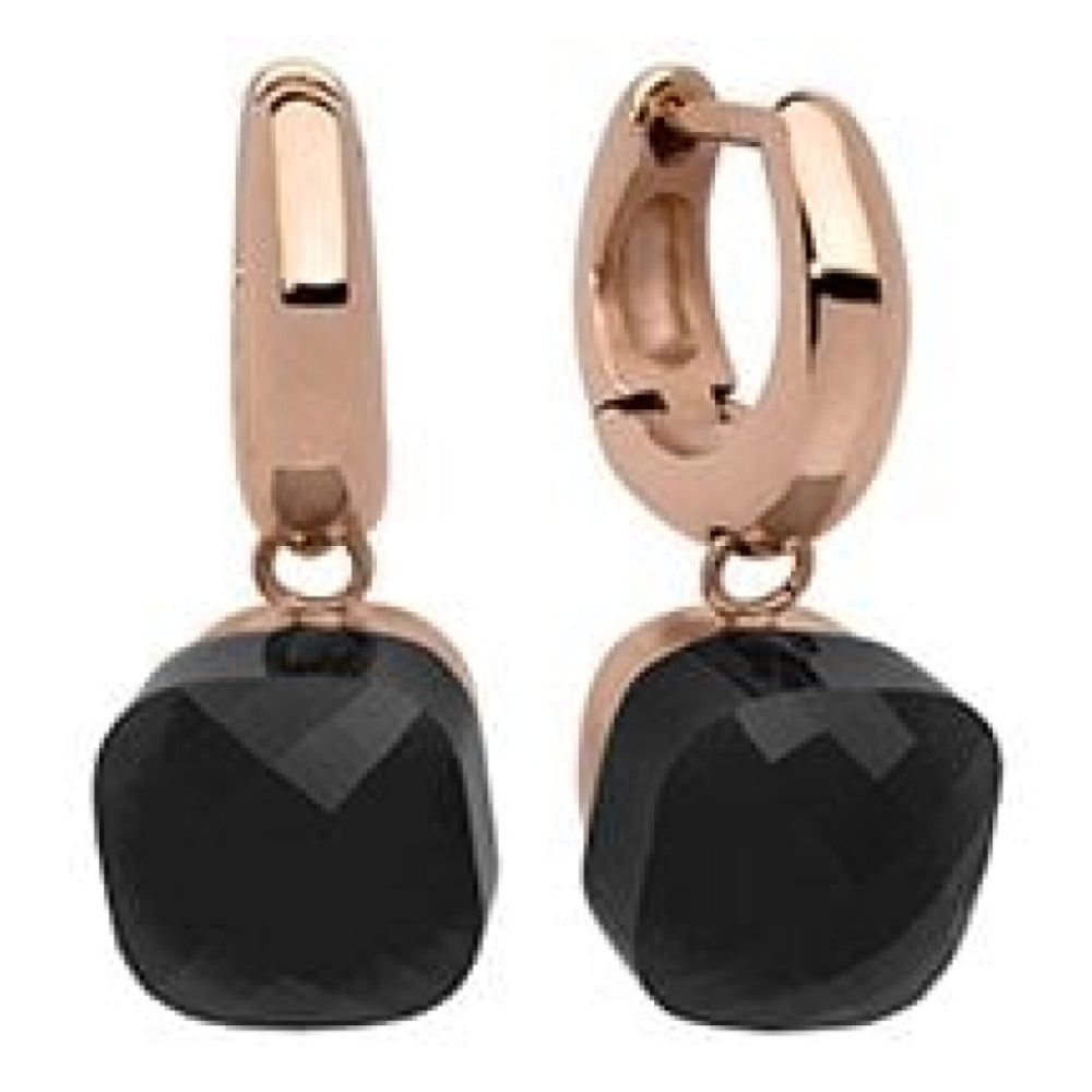 Creole "Firenze" Big (Rg/P) Jet Earrings