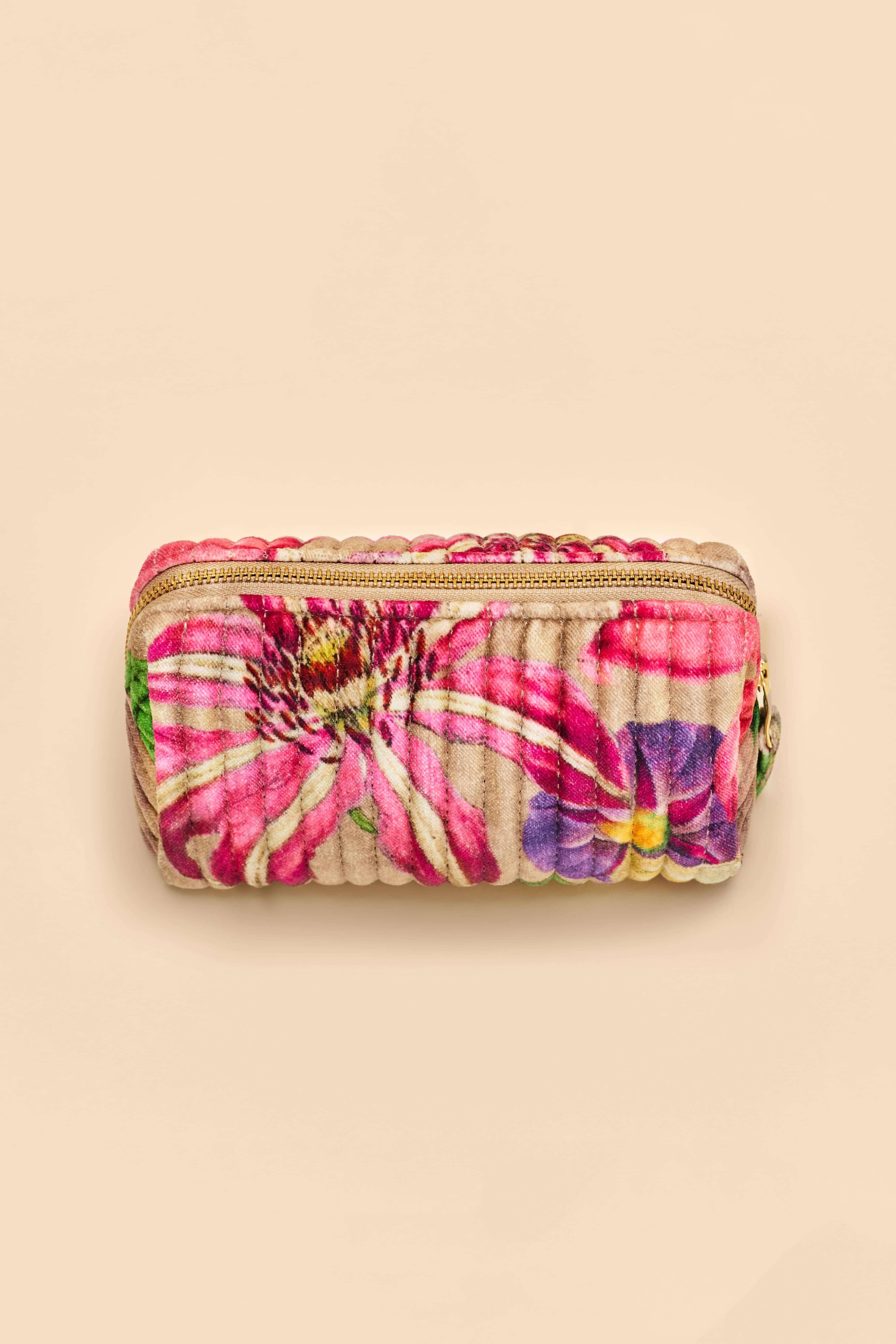 Small Quilted Vanity Bag - Oversized Botanicals