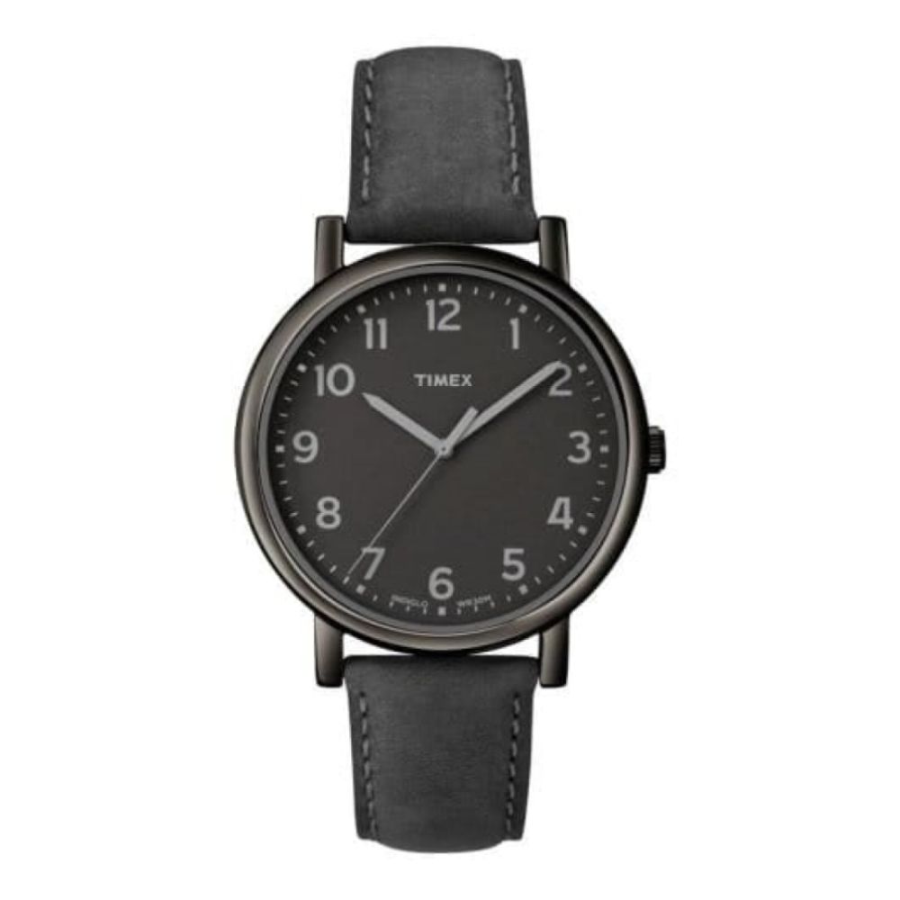 Gents Black Easy Reader Leather Watch