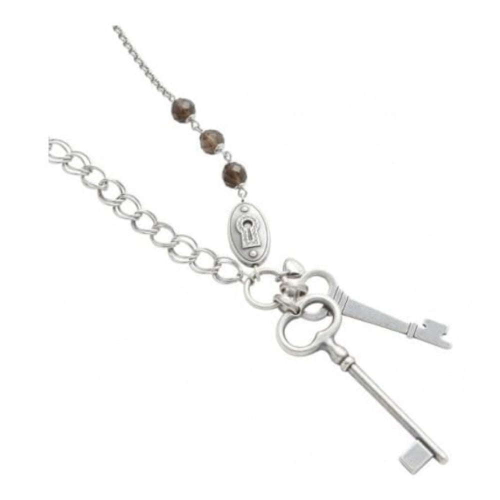 Ladies Large Key & Lock Pendant Necklace
