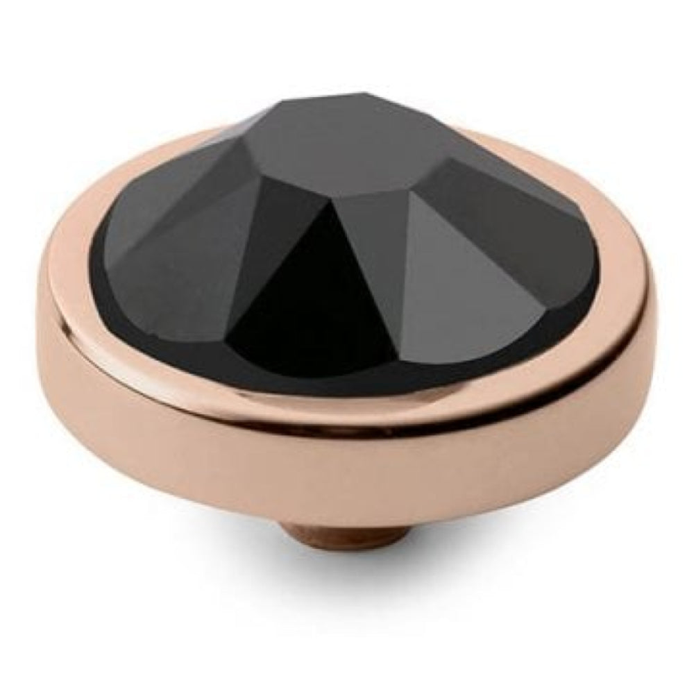 Interchangeable Canino Jet Hematite Crystal Top in RG