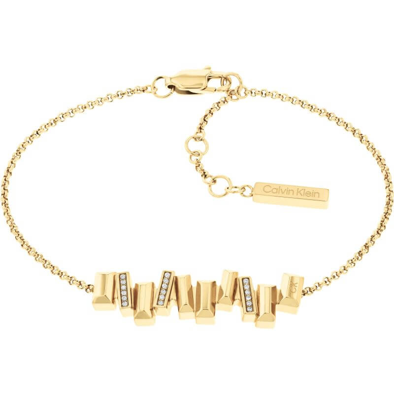 Luster Gold Plated Crystal Set Bracelet