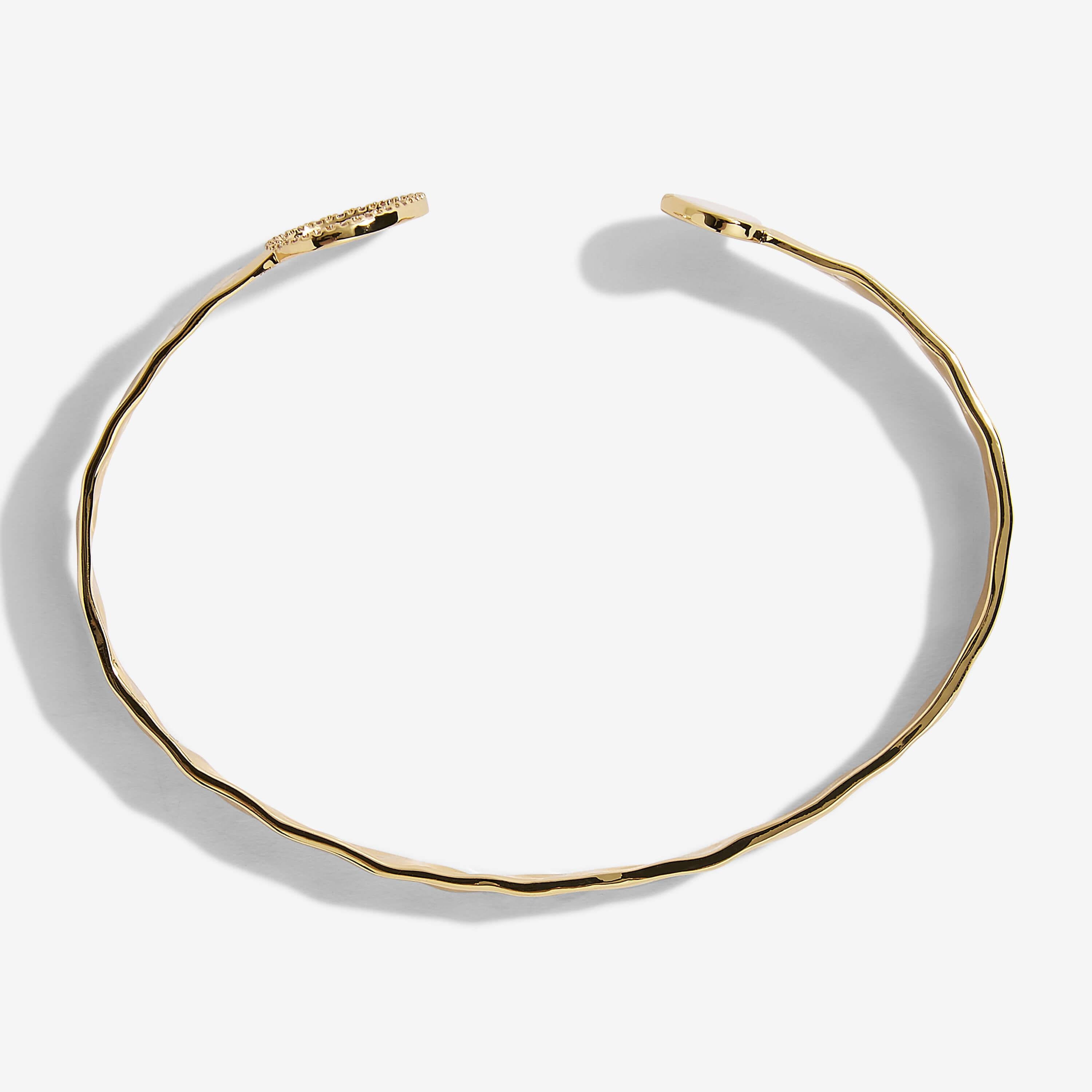 Riviera | Mother Of Pearl Hammered Bangle | Gold | Bangle