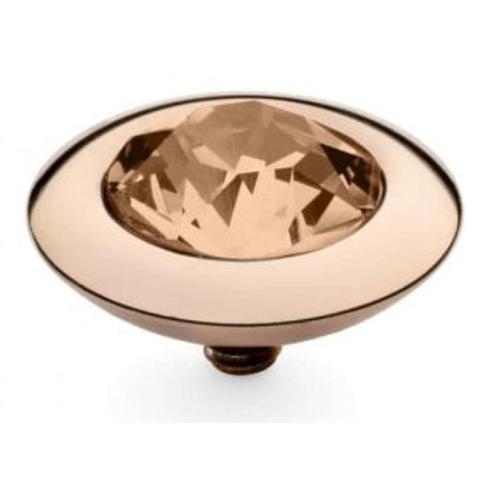 Famosa Rose Gold 13mm Tondo Ring Top Light Peach