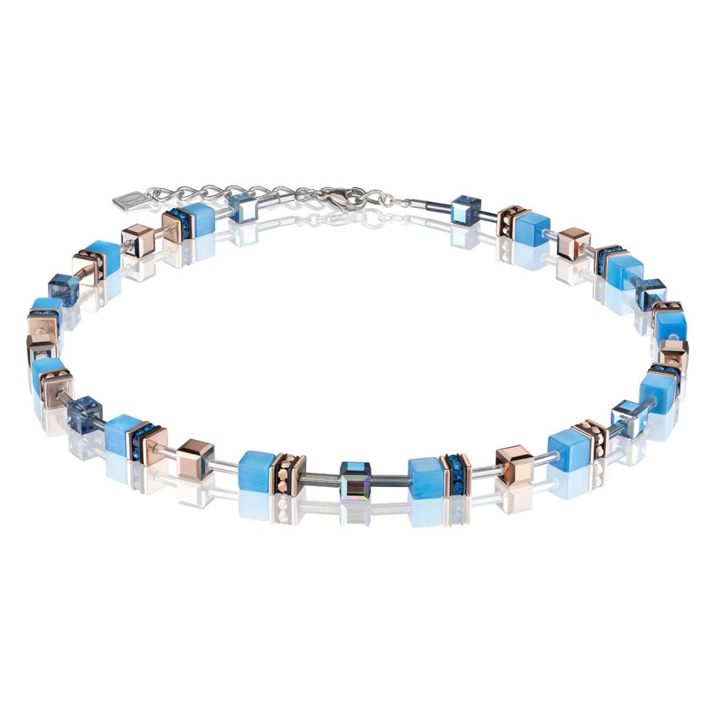 Blue Geo Cube Necklace