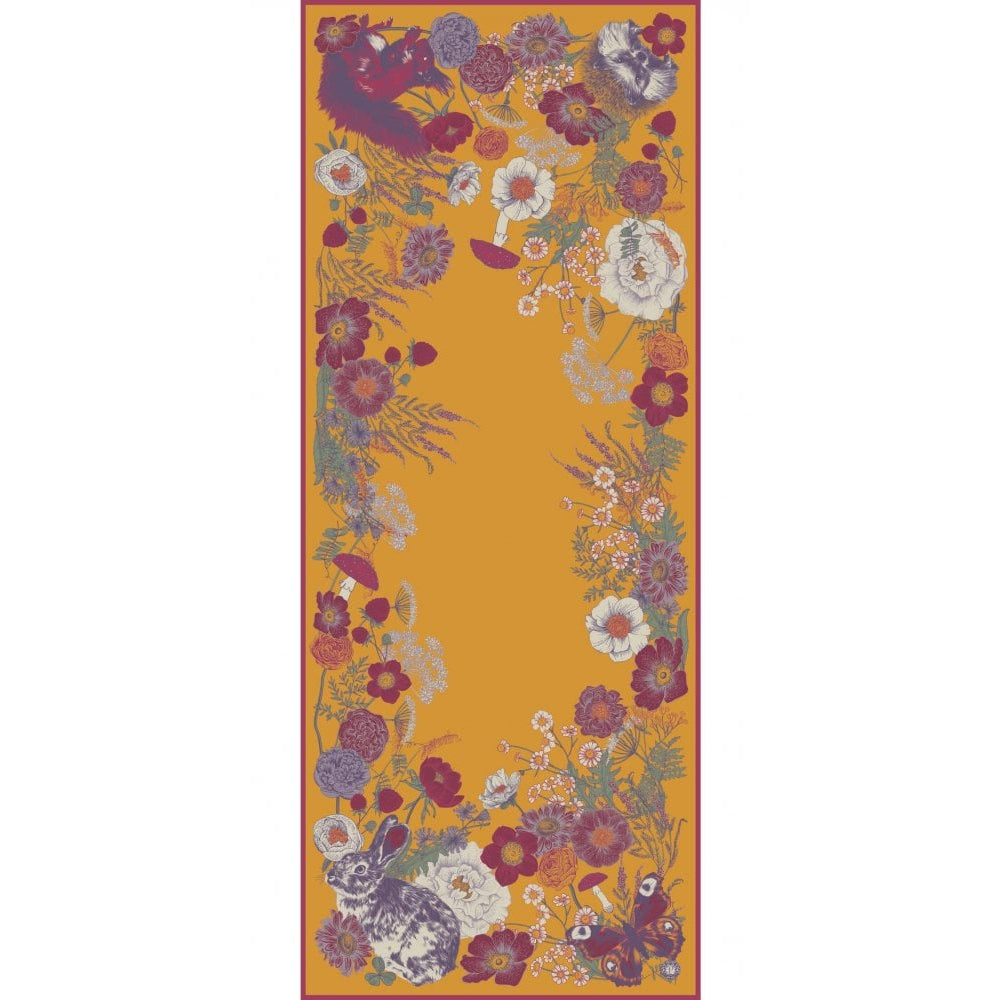 Satin Square - Forest Friends - Mustard
