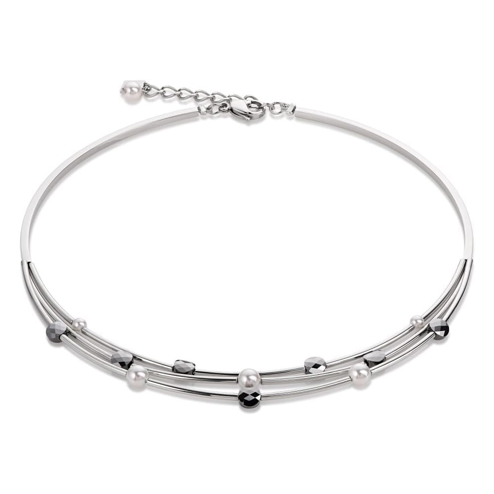 Dark Grey & Pearl Necklace