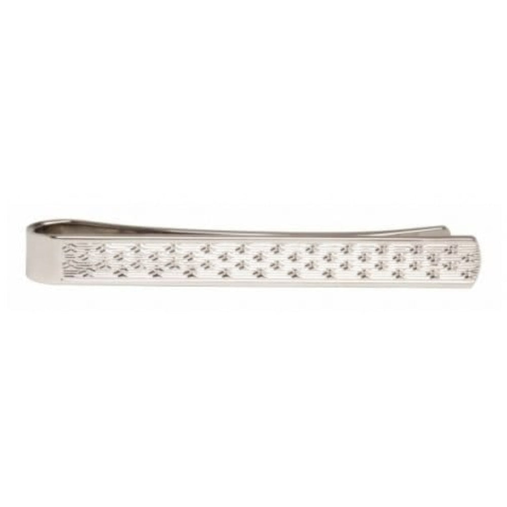 Rhodium Wavy Pattern Tie Slide
