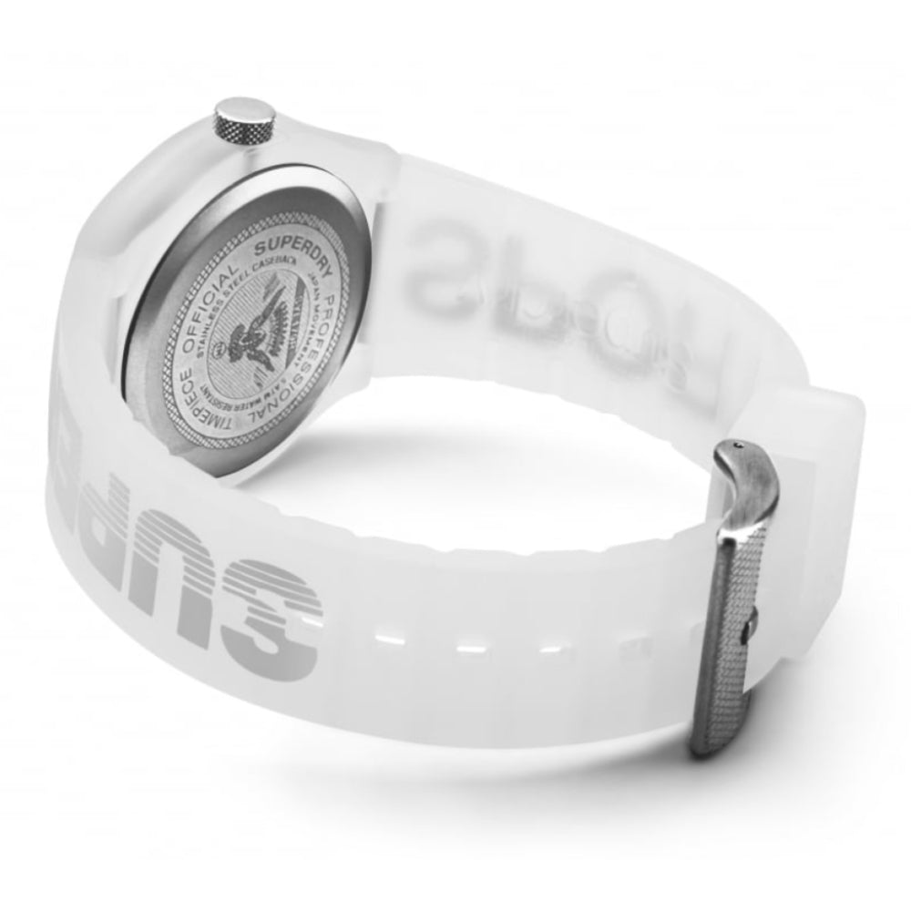 Urban Sport White Dial With White Printed Silicone Strap Gents Watch