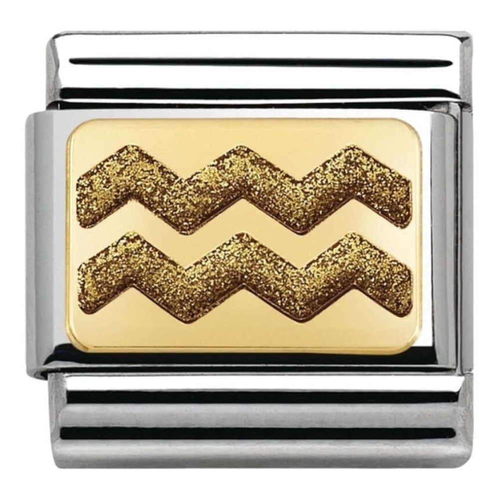 Classic Gold Glitter Zig Zag Link