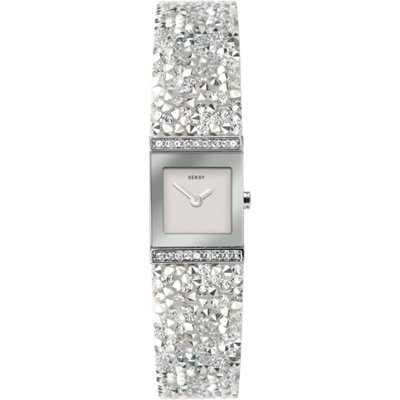 Silver Rocks Swarovski Crystal Set Ladies Watch