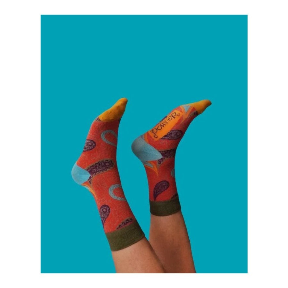 Men's Paisley Socks - Tangerine