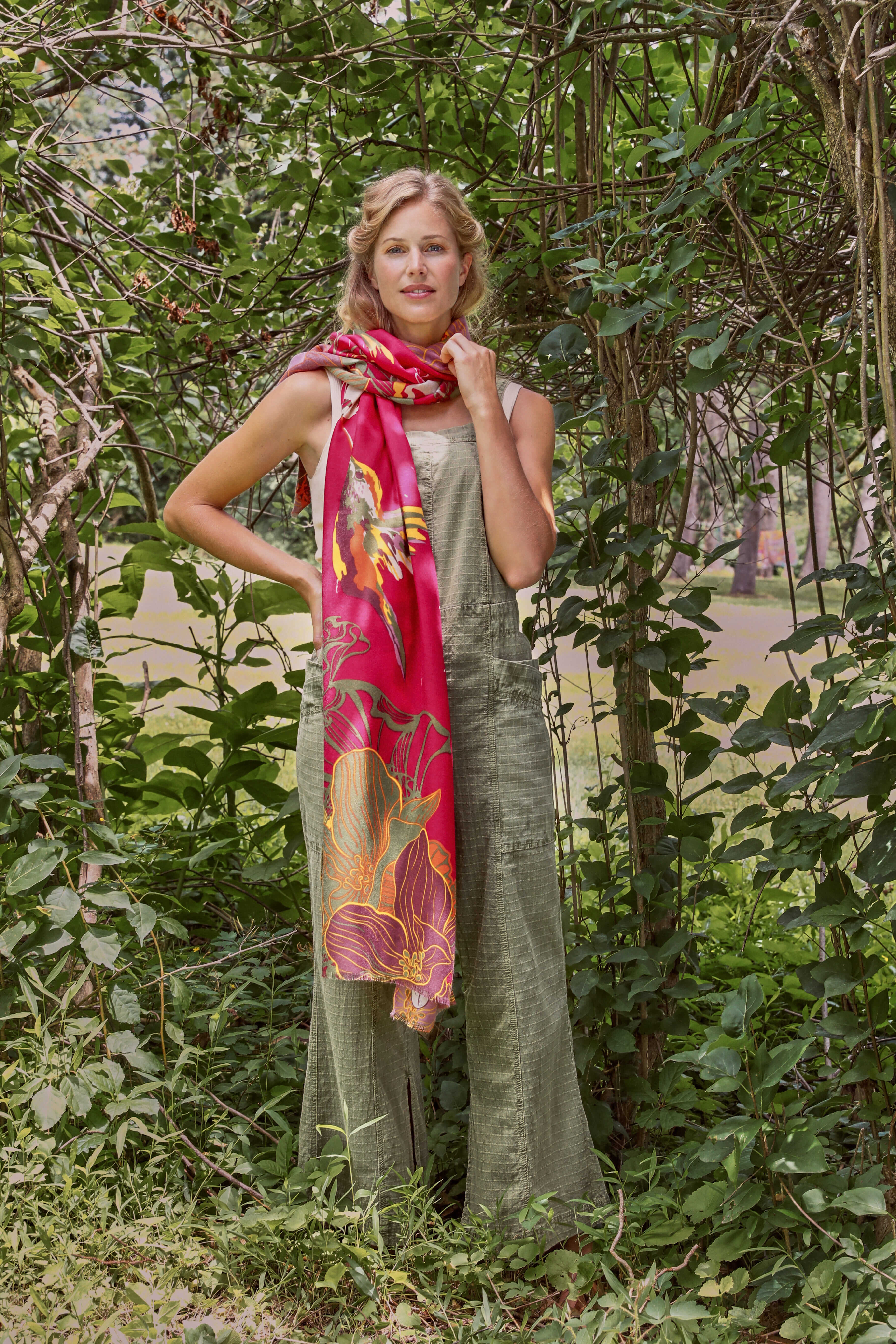 Hovering Hummingbird Print Scarf
