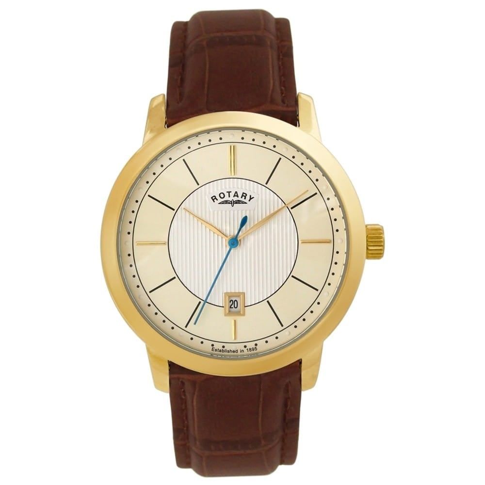 Mens Gold Tone Date Display Watch