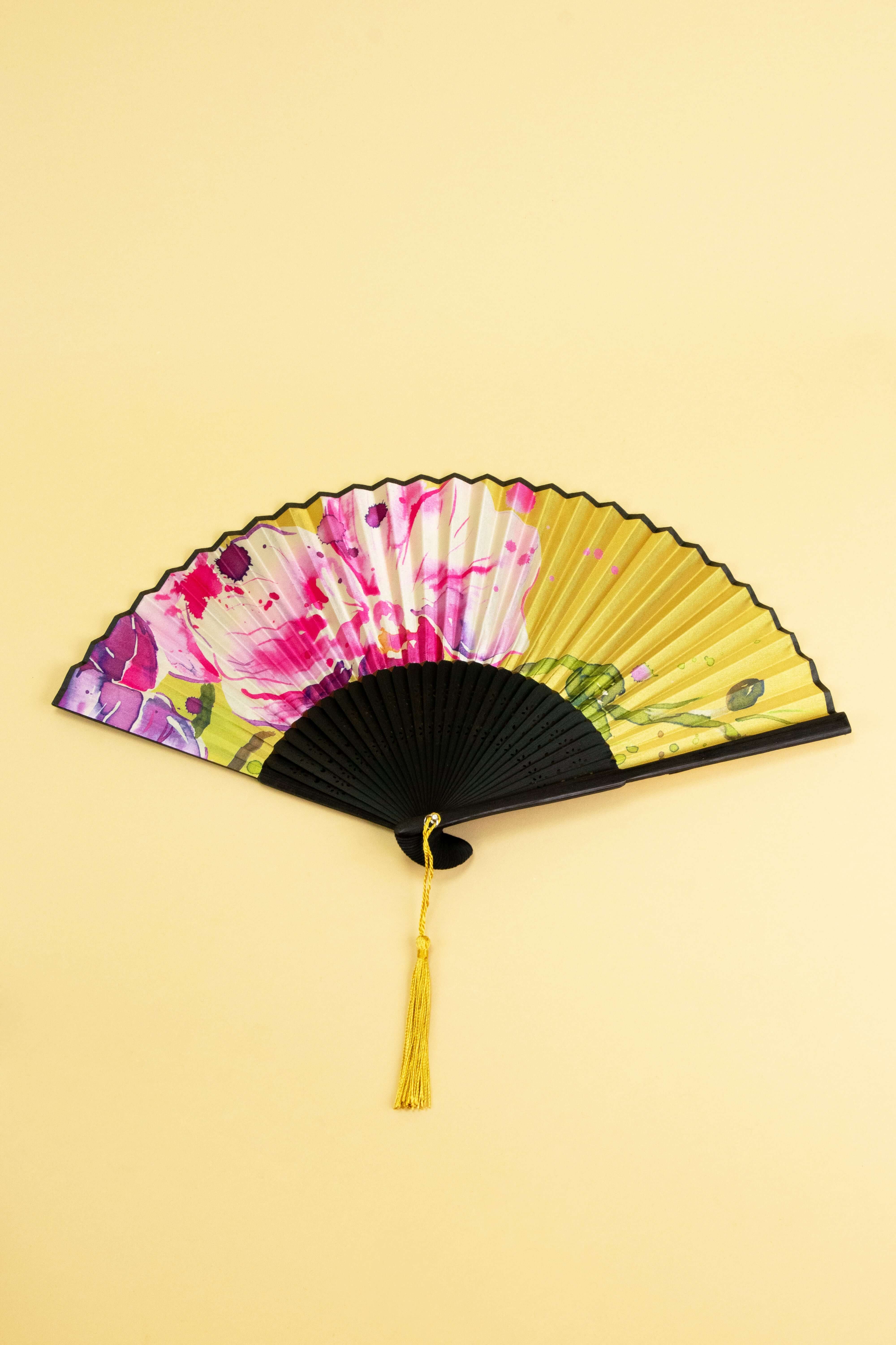 Orchid Yellow Handheld Fan
