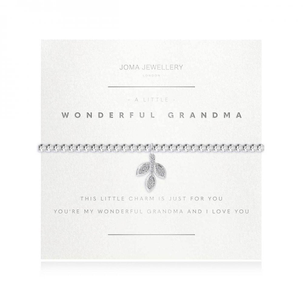 A Little | Wonderful Grandma | Silver | Bracelet (Faceted) | 17.5cm Stretch