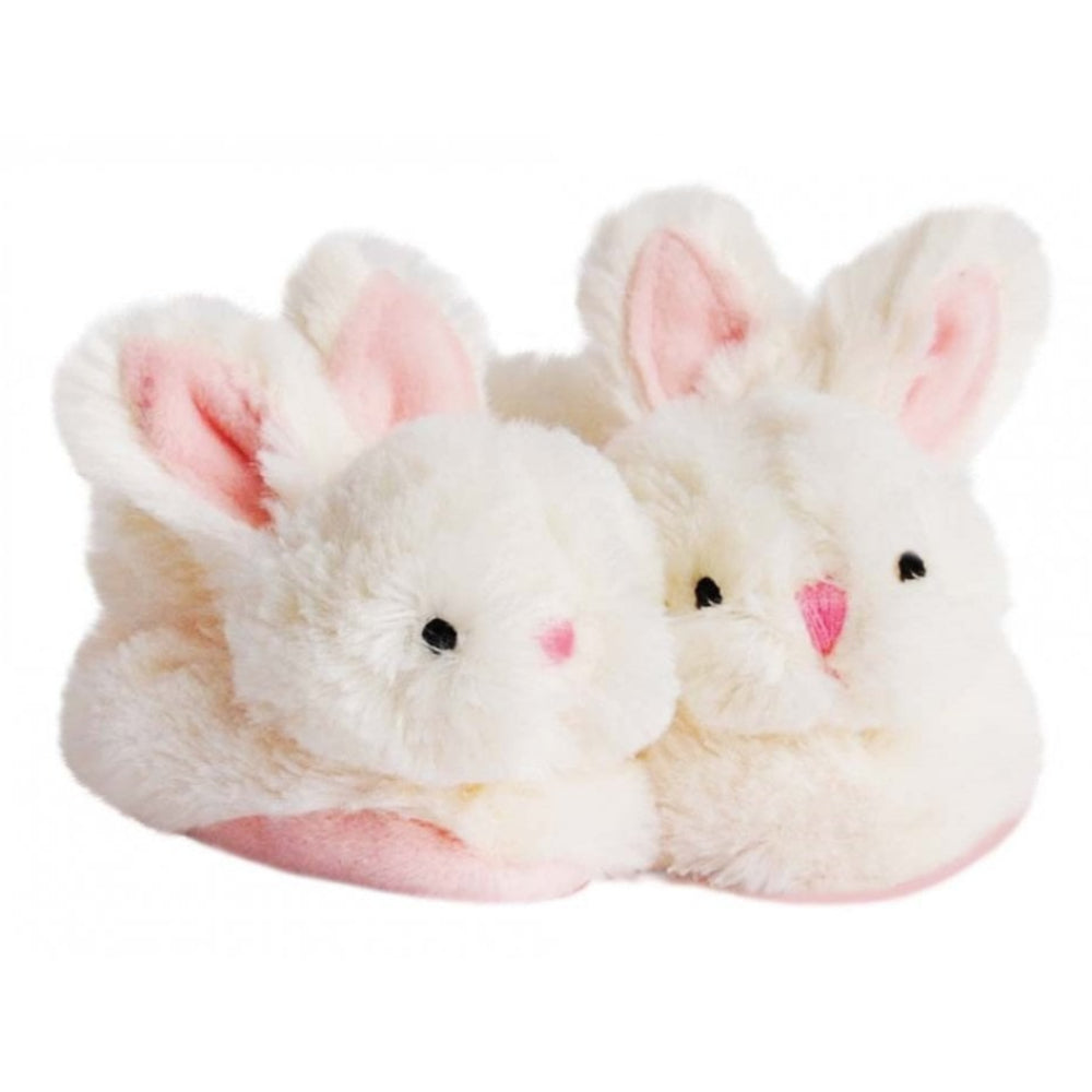 Pink Rabbit Booties Set With Rattle