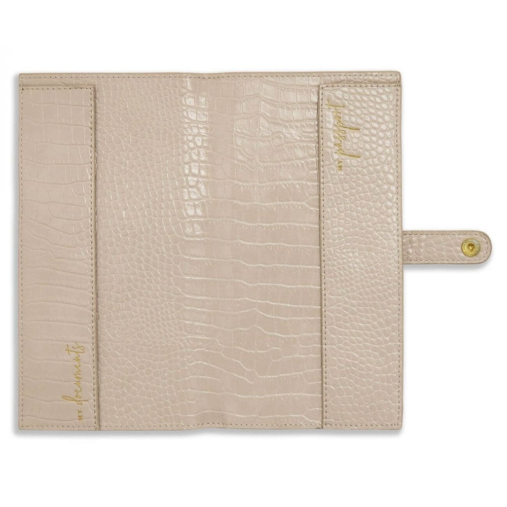 Celine Faux Croc Travel Wallet | Oyster Grey | 23 X 12cm