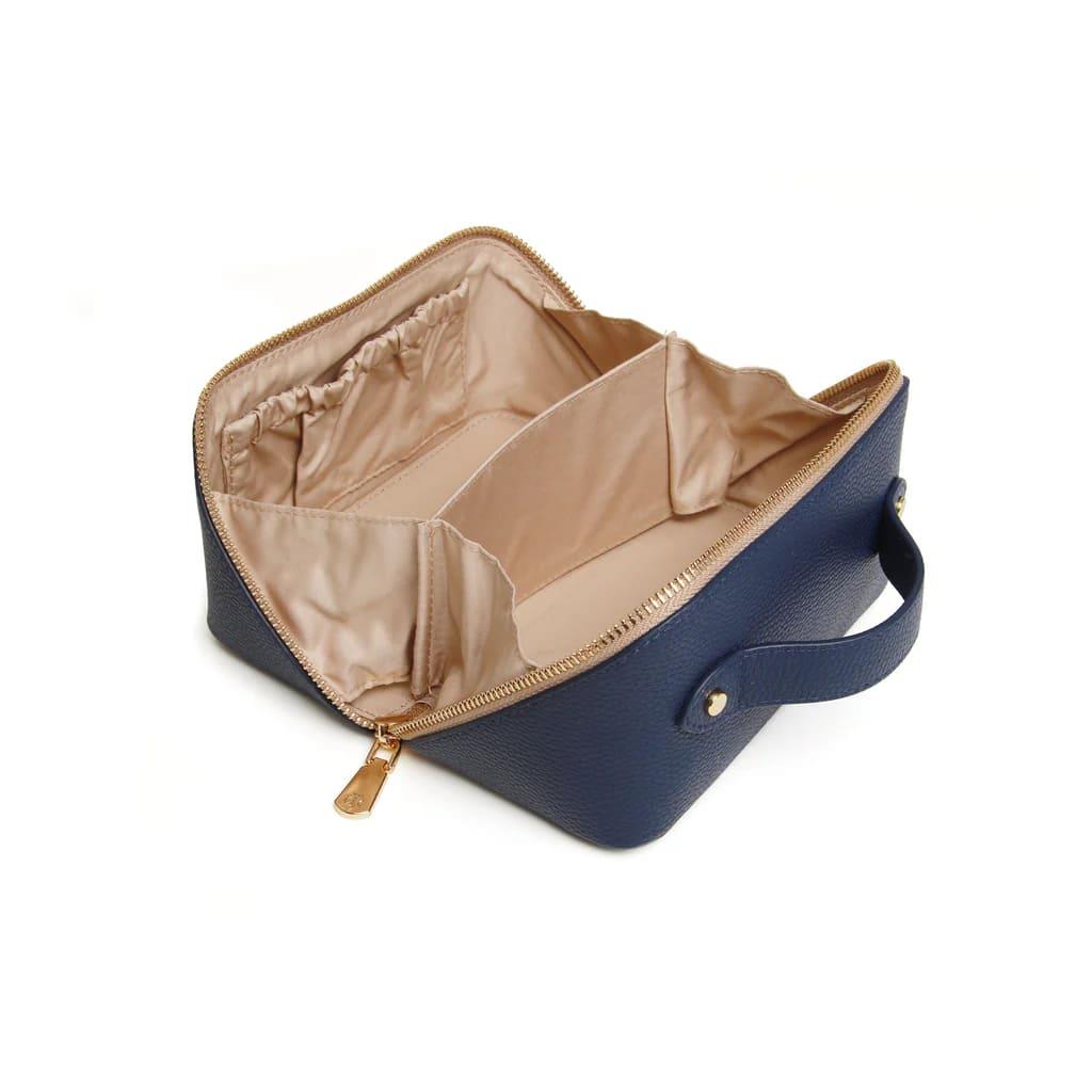 The London Train Case Co.- Navy & Stone Mini Train Case
