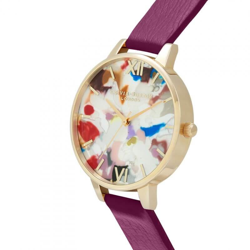 Pop Art Demi Dial, Orchid Eco Vegan & Pale Gold Mesh Watch Strap Gift Set