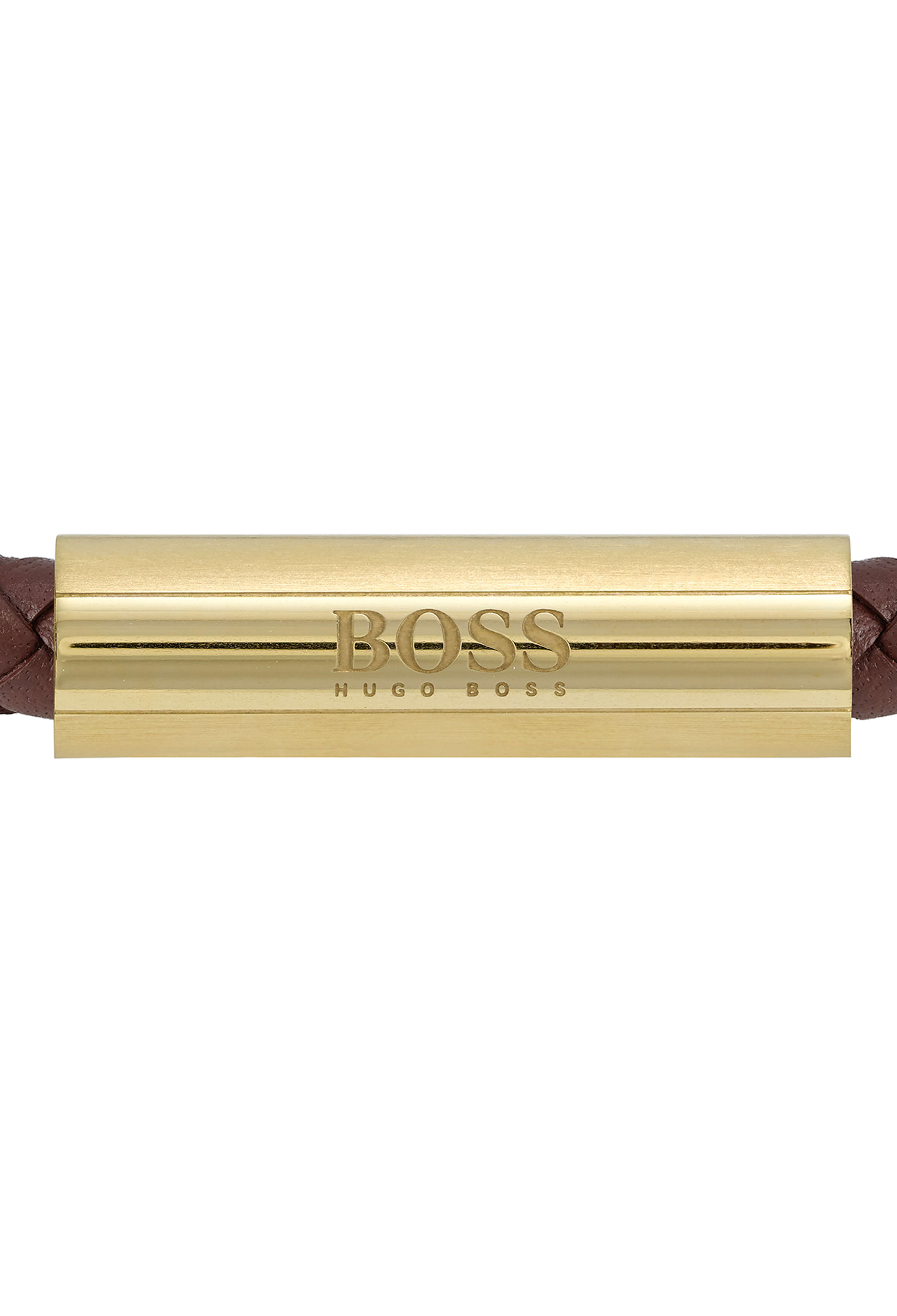 Braided Brown Leather Gents Bracelet