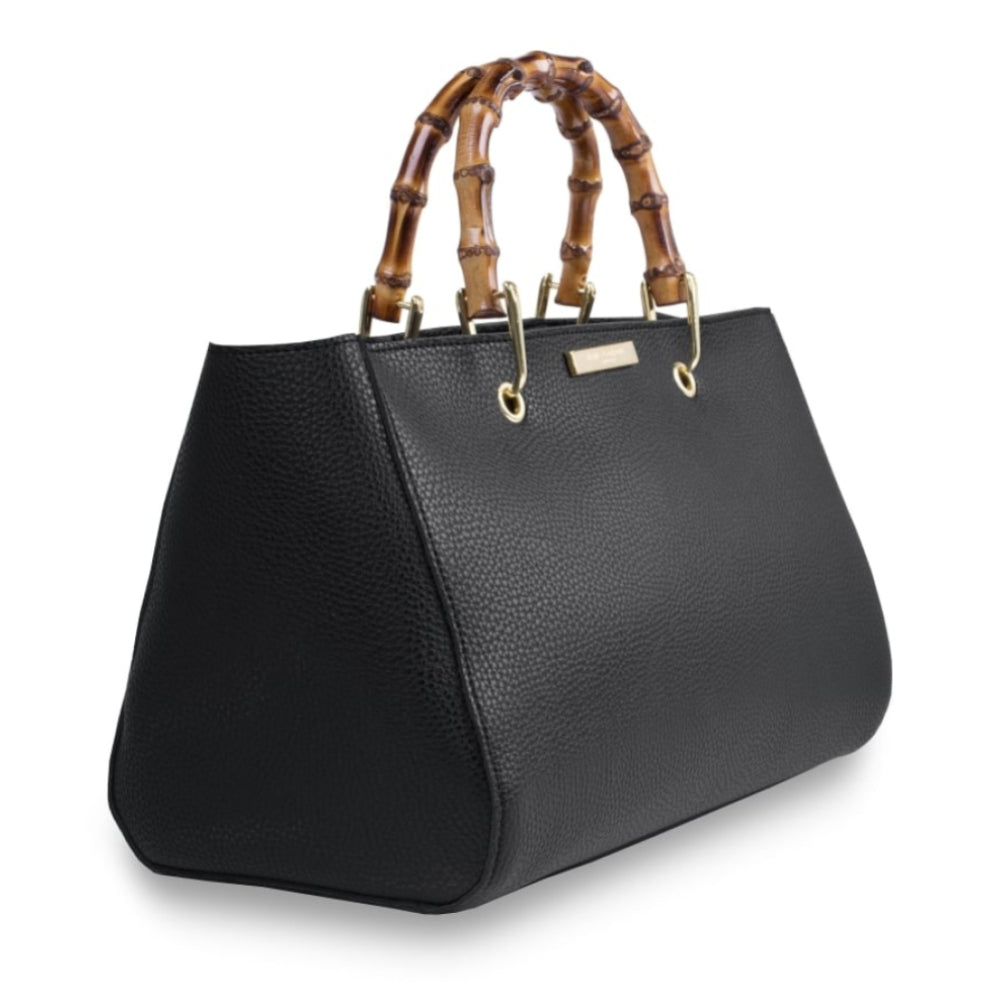 HANDBAG - AVERY BAMBOO - handbag with bamboo handle - black - 20x33x18cm