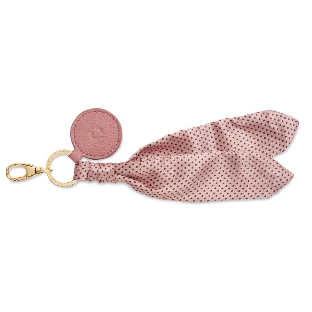Carrie Scarf Keyring Bag Charm | Pink Spot | 25 X 3cm