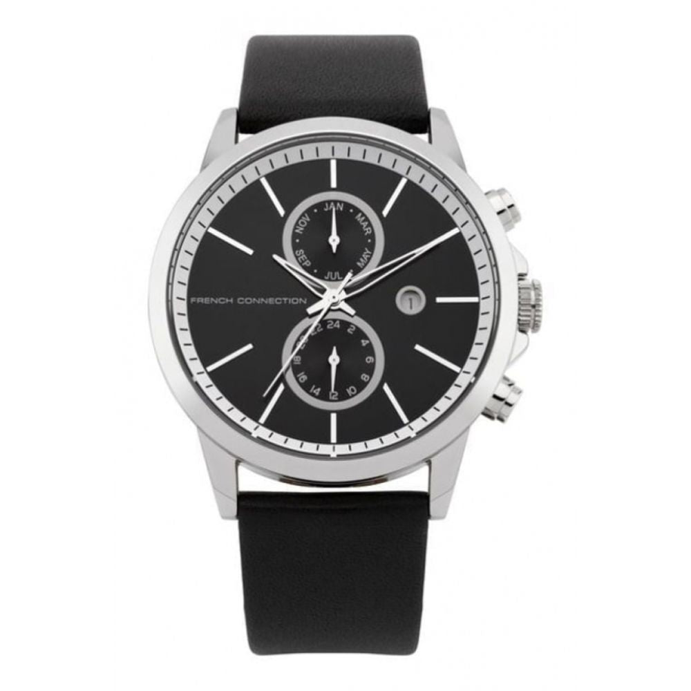 Men's Quartz Wristwatch With Black Multi Dials And Date Display