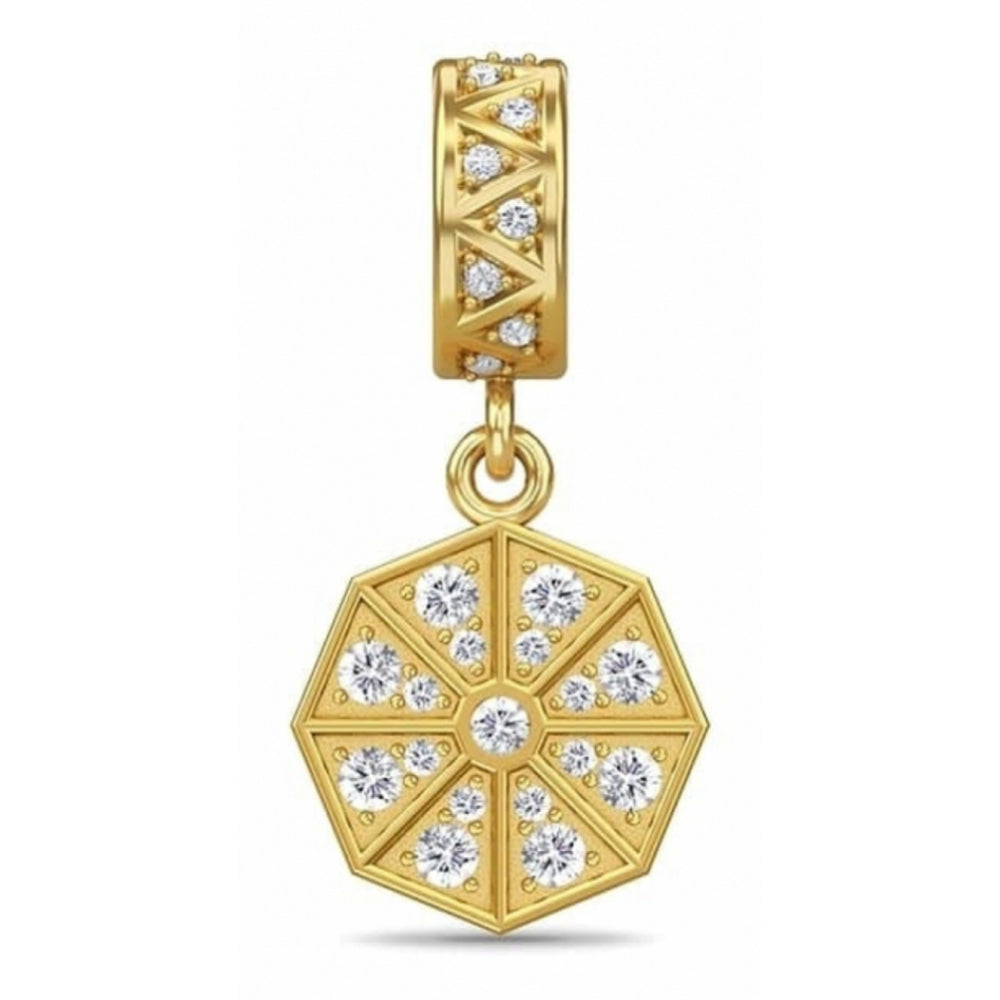 Hanging CZ Gold Plated Fob Charm