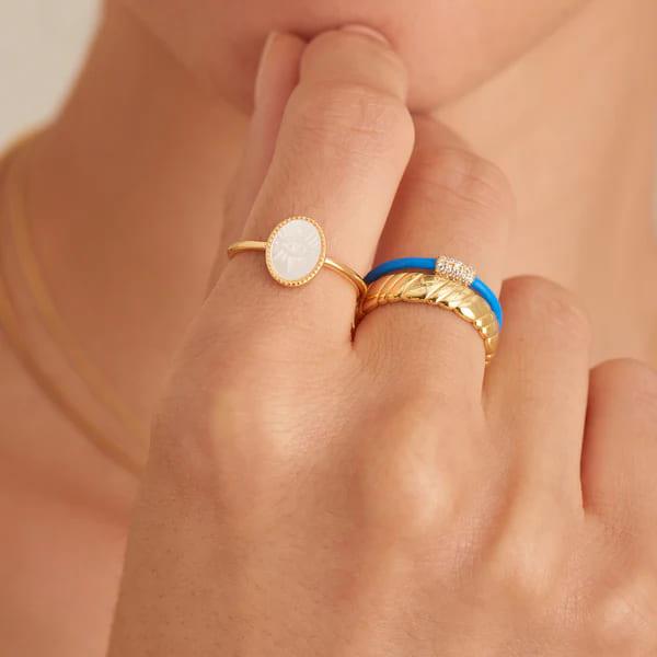 Gold Smooth Twist Wide Band Ring