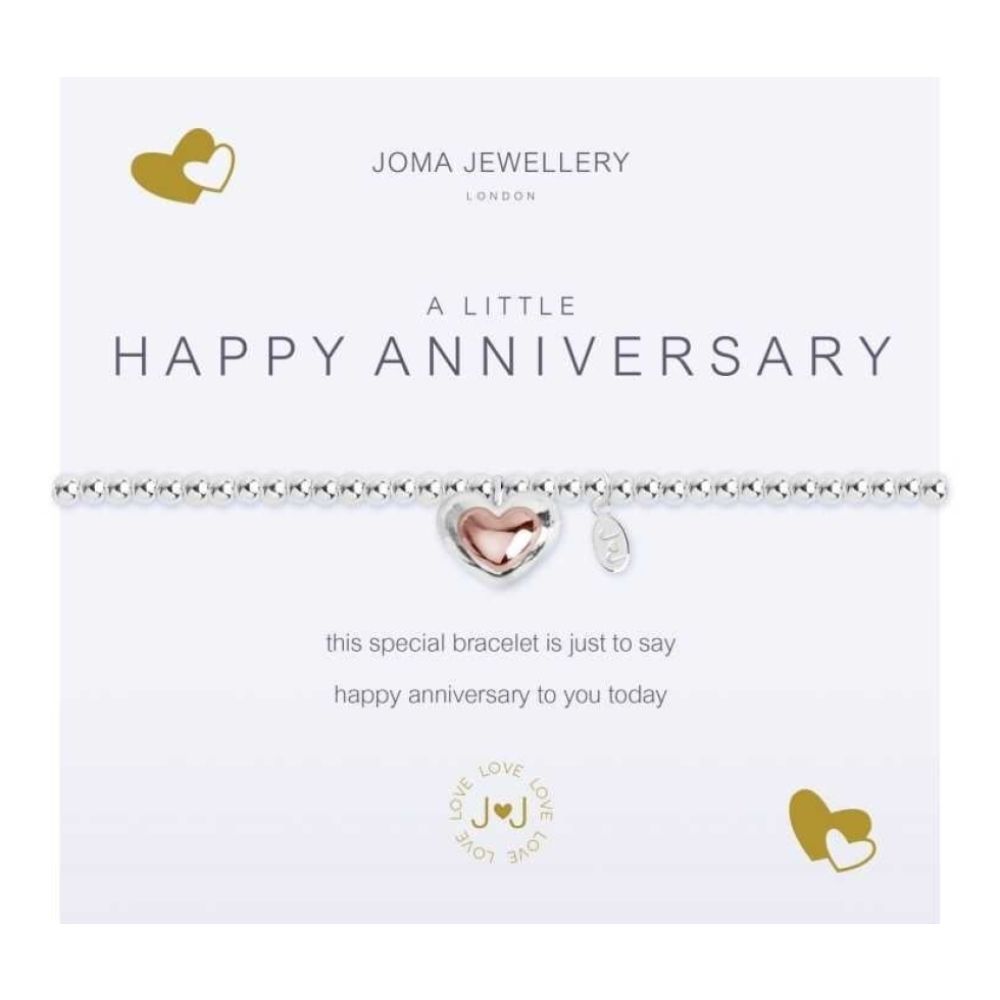 A Little | Happy Anniversary| Silver And Rose Gold | Bracelet | 17.5cm Stretch