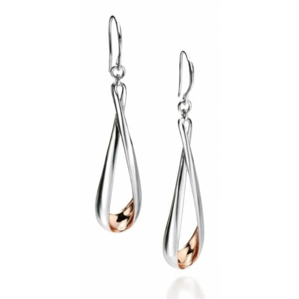 Rose Gold Plated Folded Detail Earrings