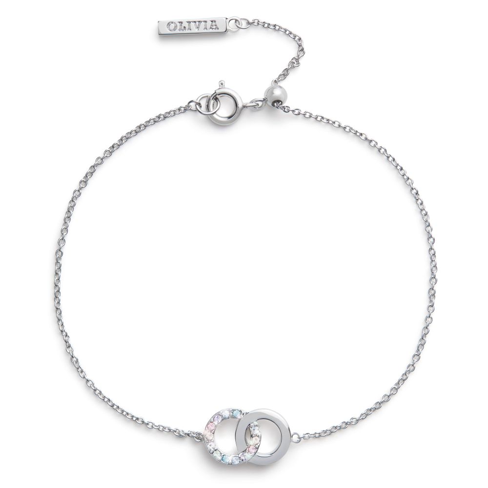 Bejewelled Rainbow Classic Rhodium Plated Bracelet