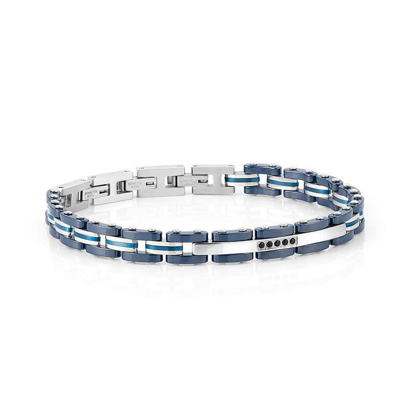 Strong Bracelet Steel Ceramic and CZ Mix 3