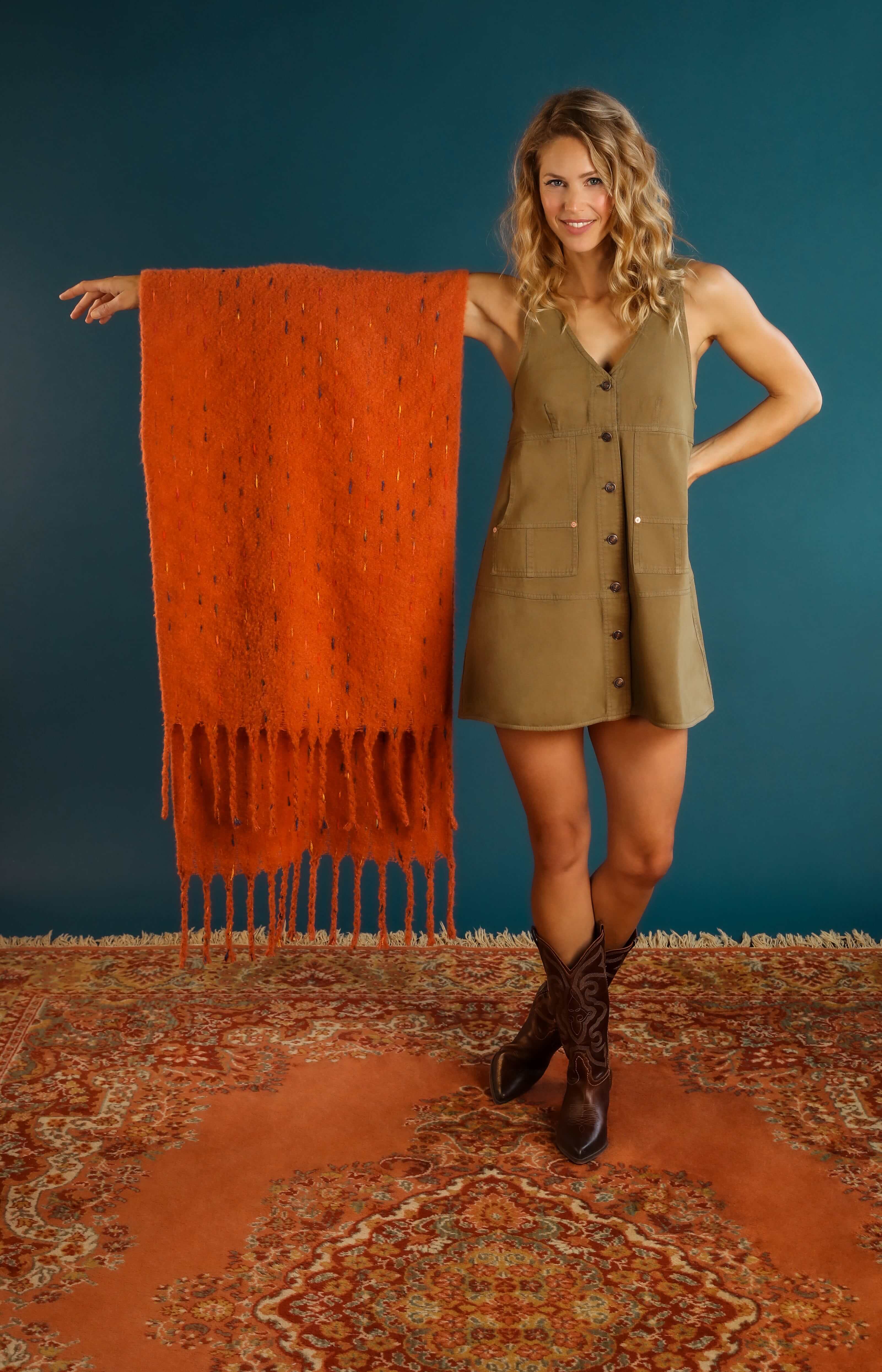 Kelda Cosy Scarf - Tangerine