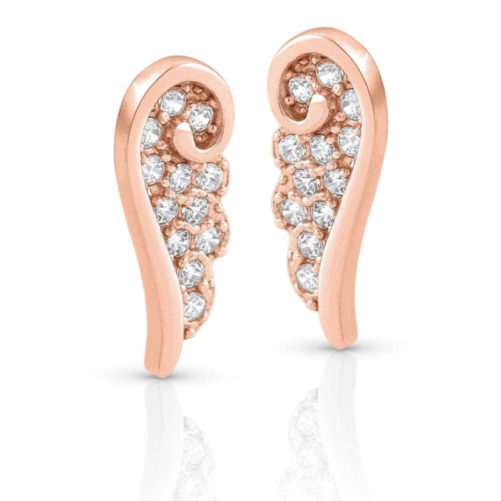 Rose Gold Plated Earrings With Cubic Zirconia