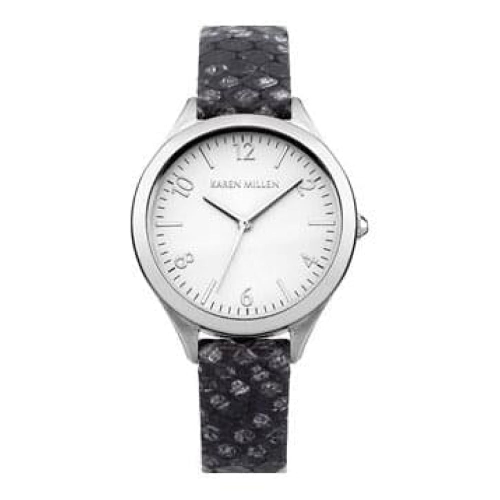 Ladies Quartz Watch With Textured Leather Strap