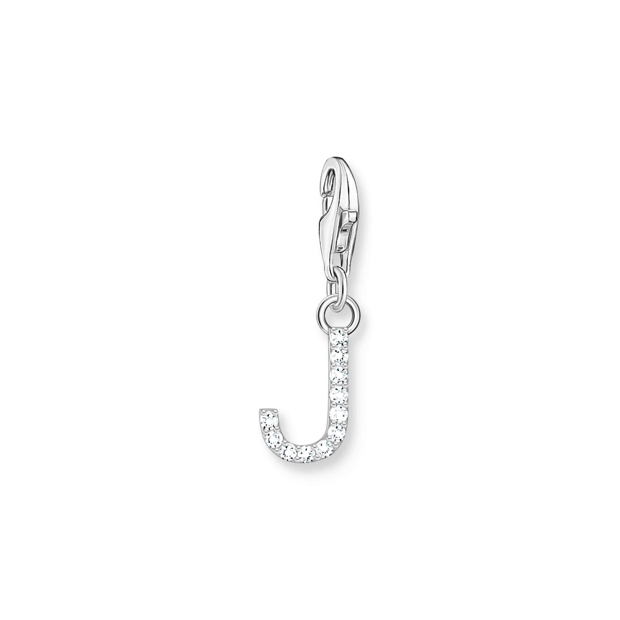 Sparkling letter J Charm Pendant