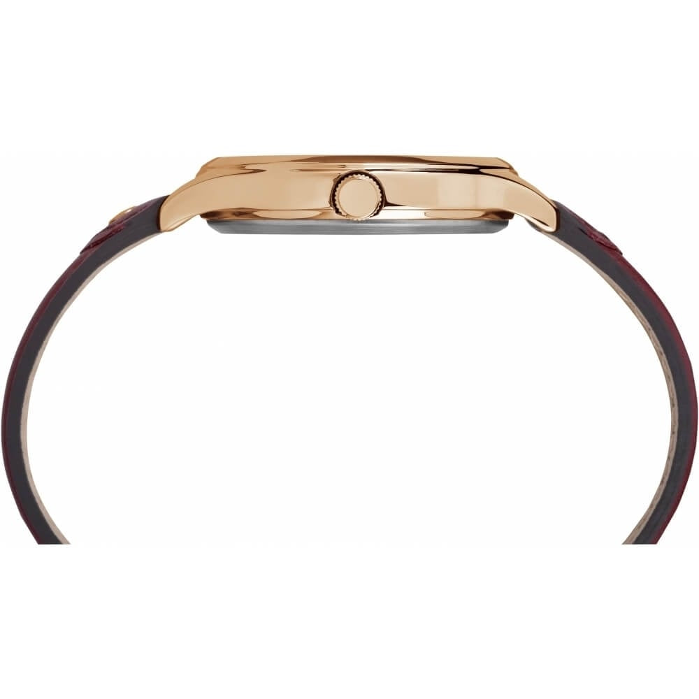 Peyton 36mm Burgundy Leather Strap/White Dial