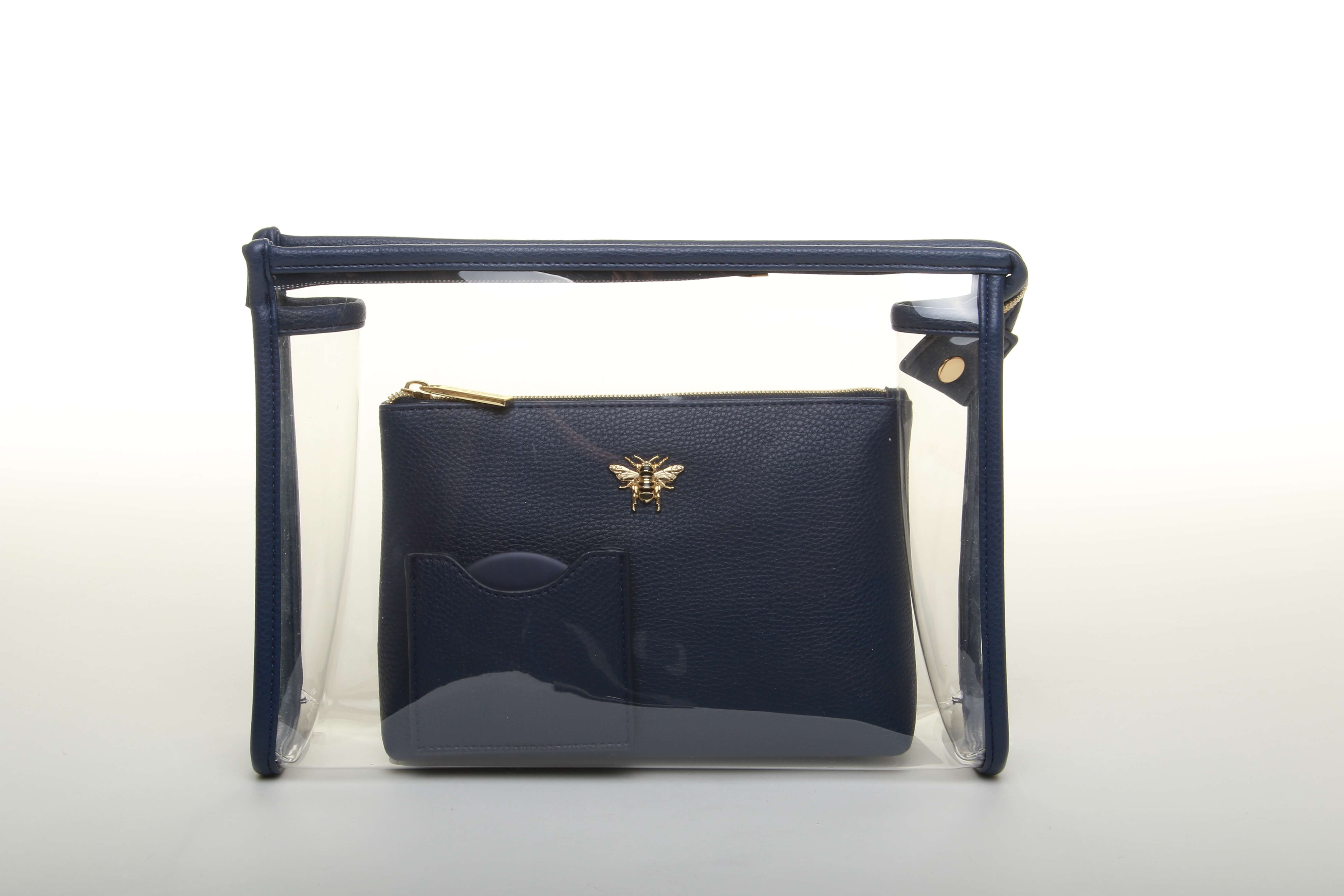 3 Piece Beauty/Makeup Gift Set In Navy