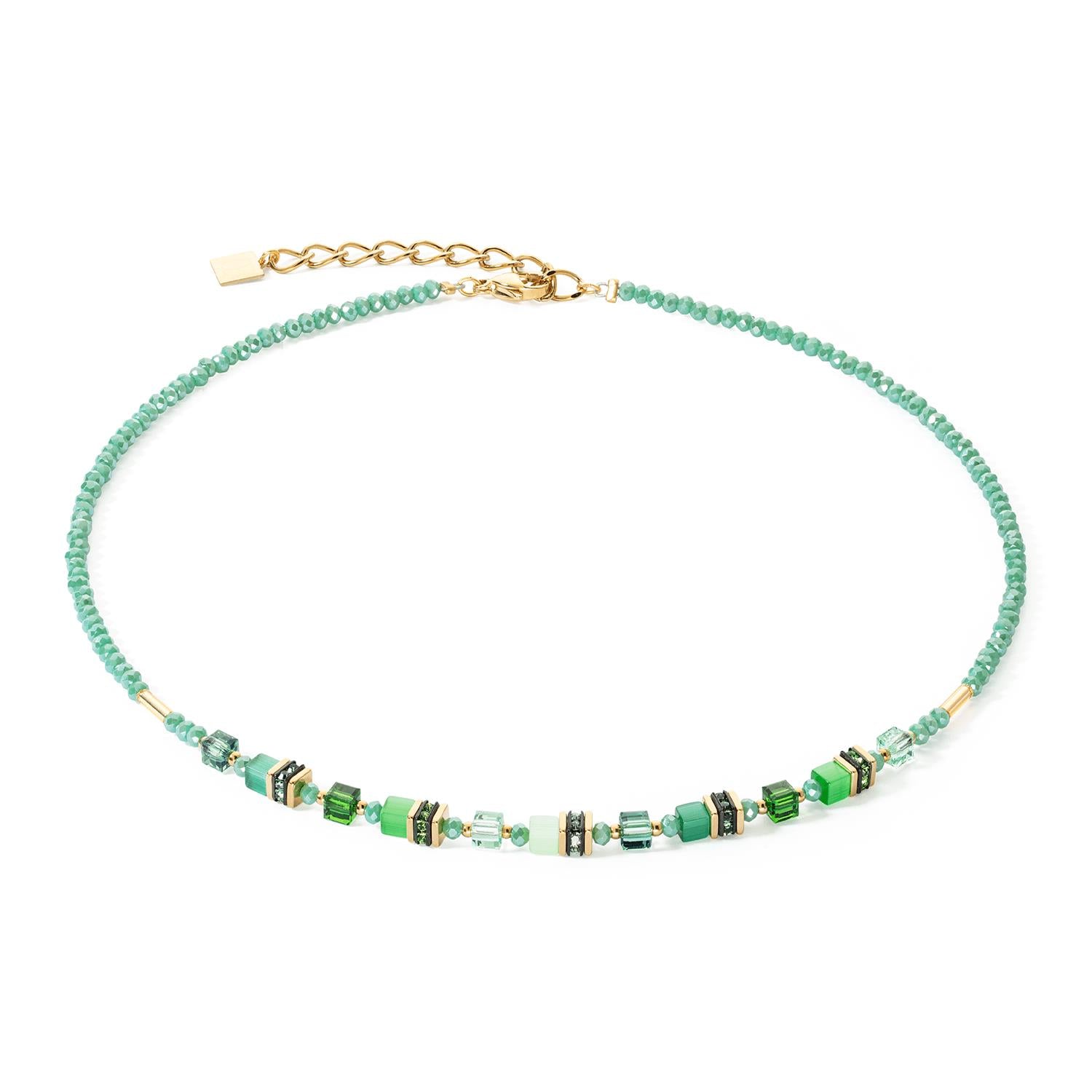 Mini Cubes Green Necklace