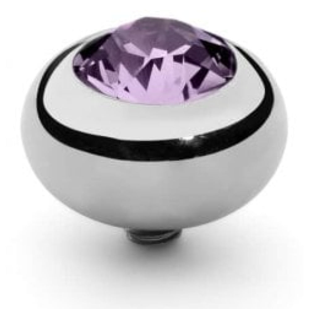 Famosa Silver 10mm Tondo Ring Top Chrysolite Swarovski Gem