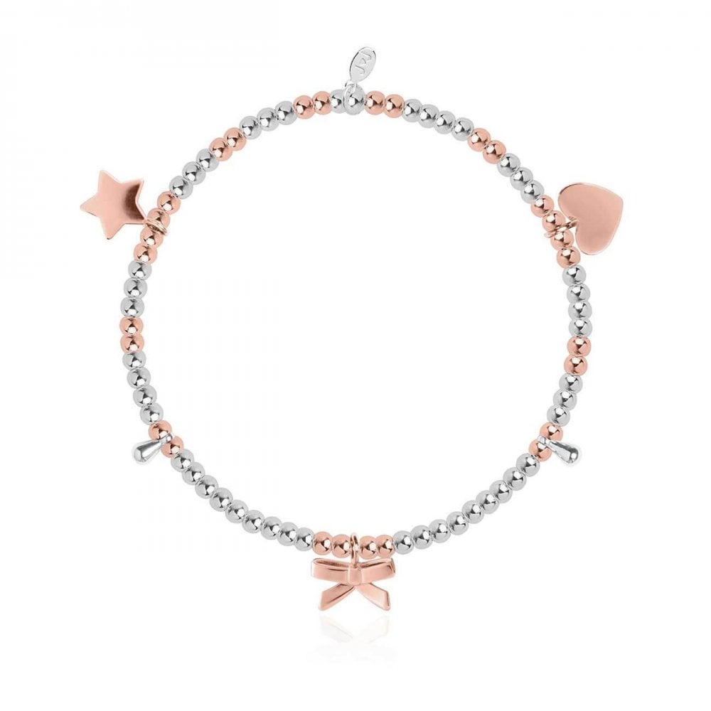 Life's A Charm | Happy Birthday | Silver And Rose Gold | Charm Bracelet | 17.5cm Stretch